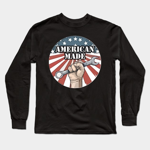 American Made Long Sleeve T-Shirt by  The best hard hat stickers 